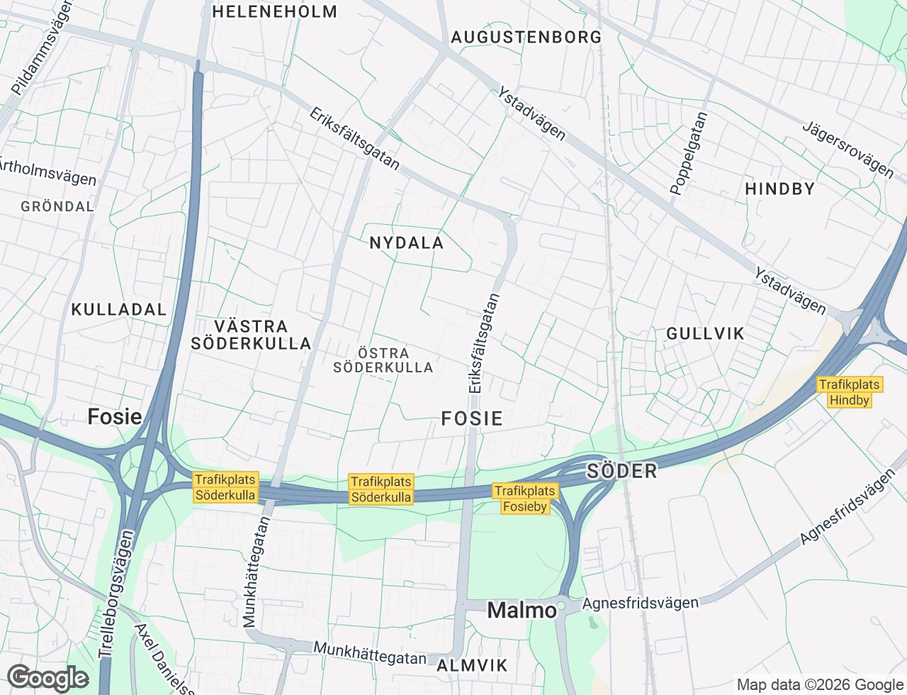 Karta över Professorsgatan 3B i 53 Malmö