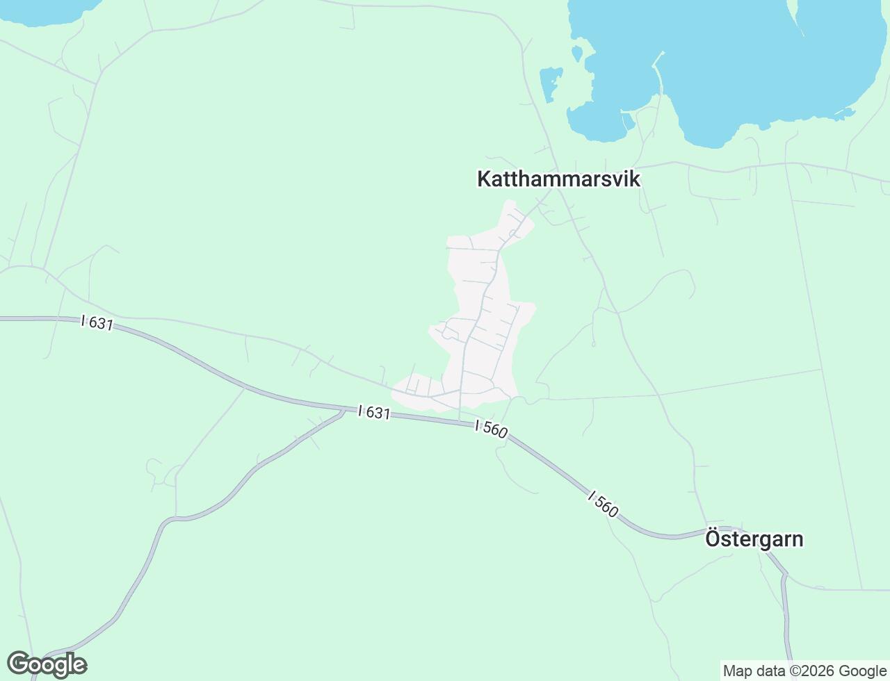 Karta över Ganne väg 9B i 69 Katthammarsvik