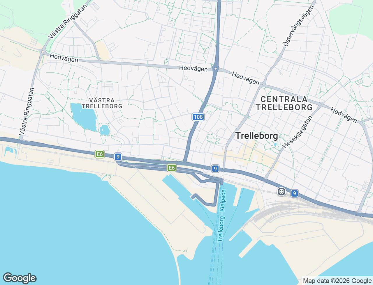 Karta över Västergatan 14C i 64 Trelleborg