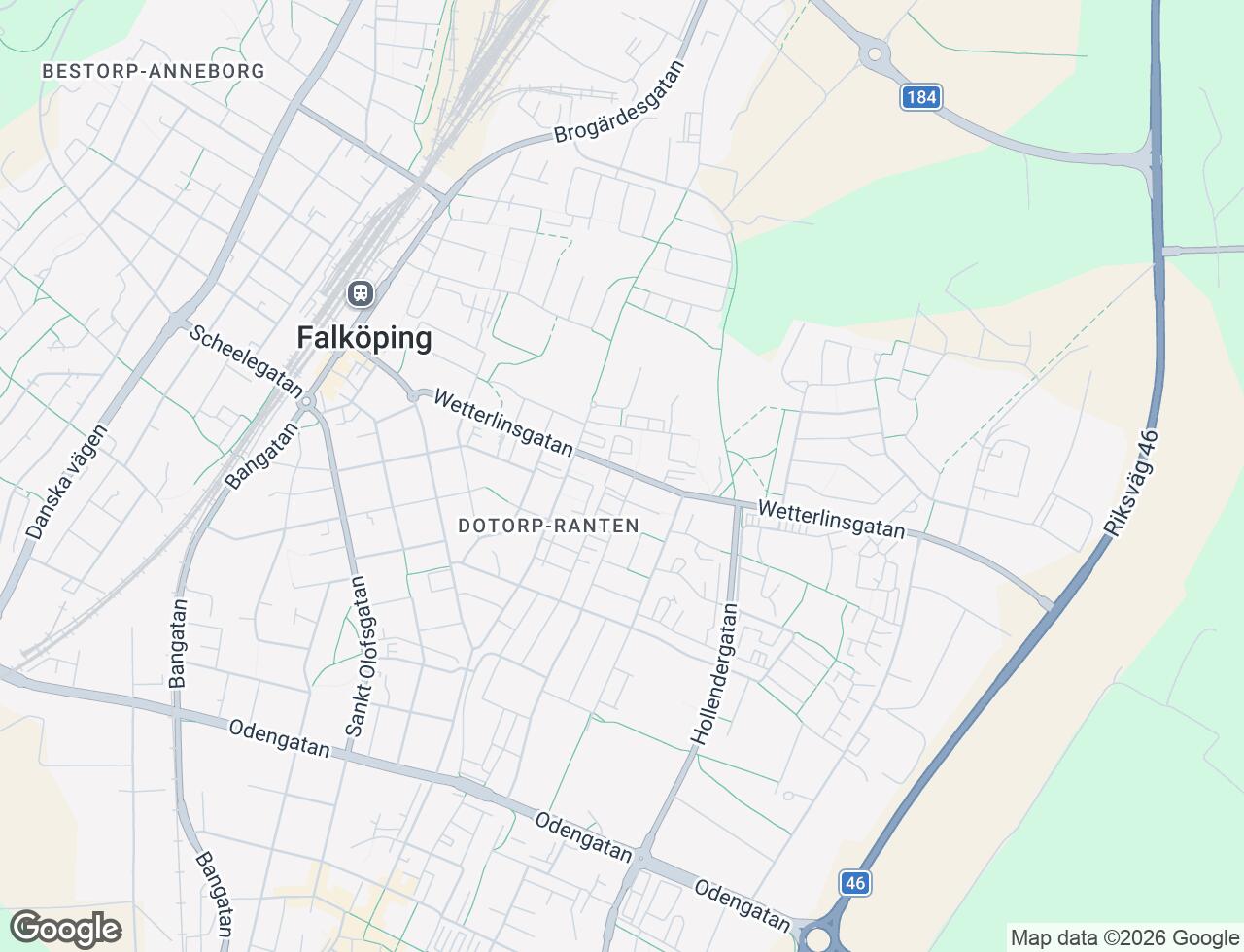 Karta över Wetterlinsgatan 24B i 34 Falköping