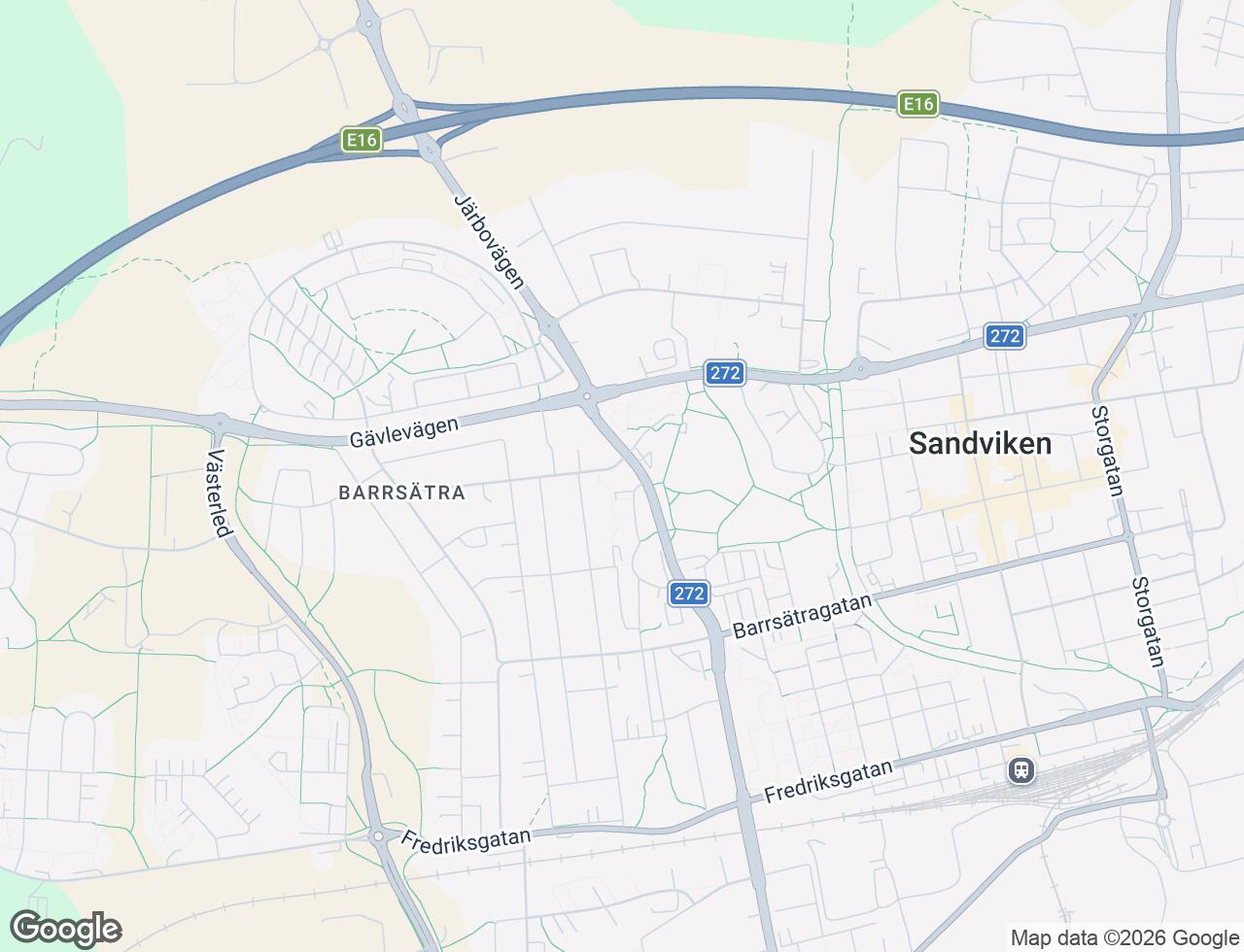 Karta över Svarvargatan 7 i 36 Sandviken