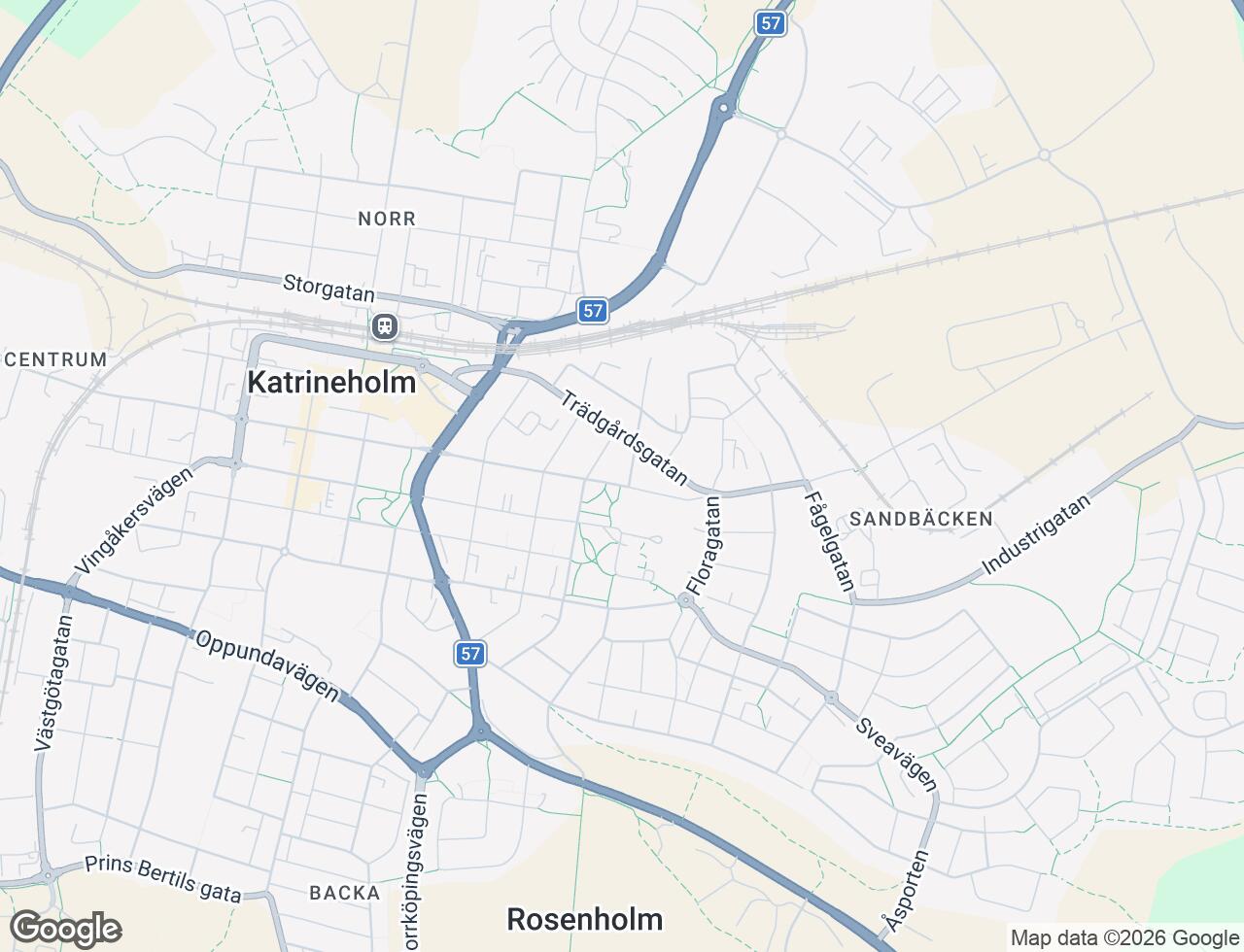 Karta över Fredsgatan 43B i 31 Katrineholm