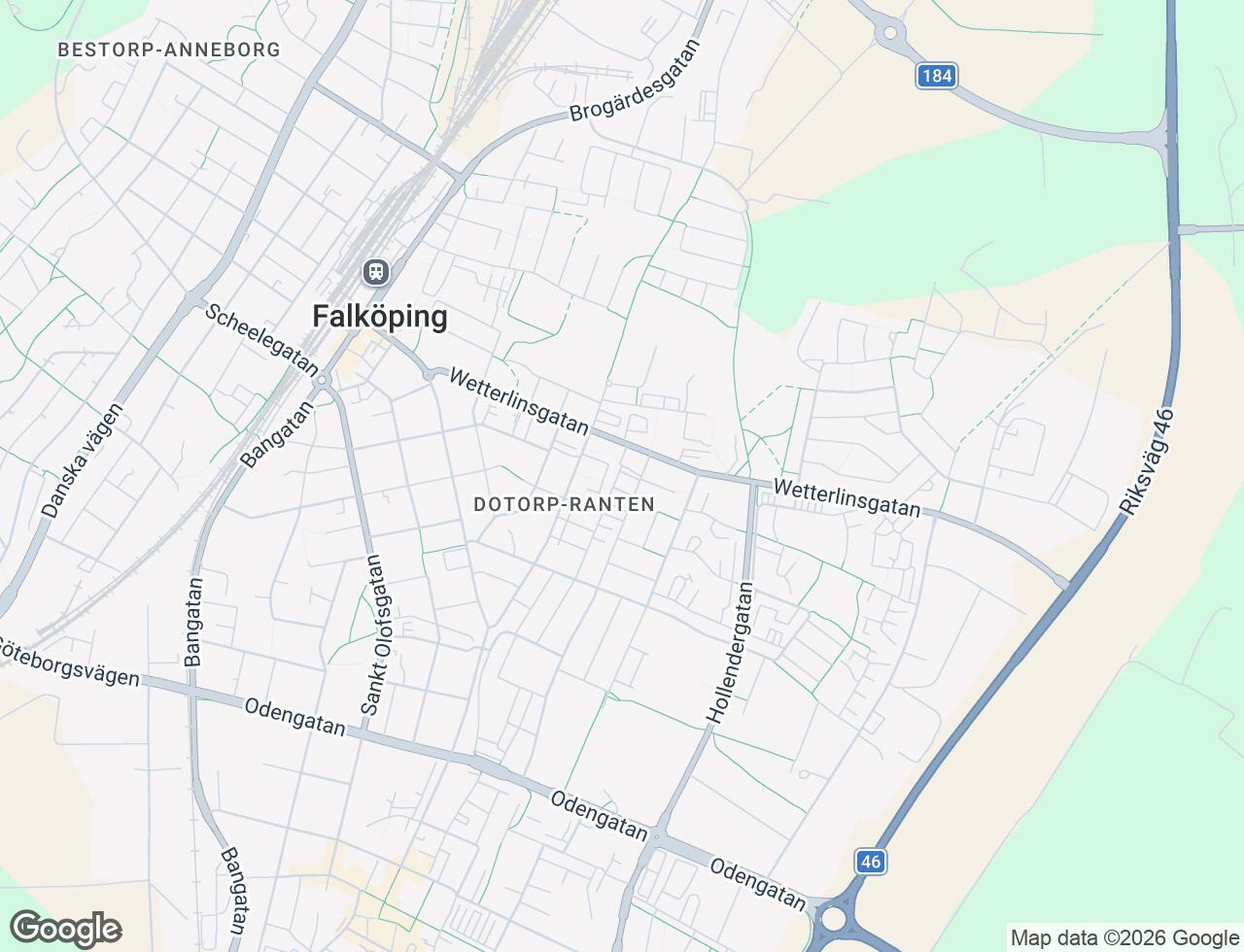 Karta över Margaretagatan 44 i 44 Falköping