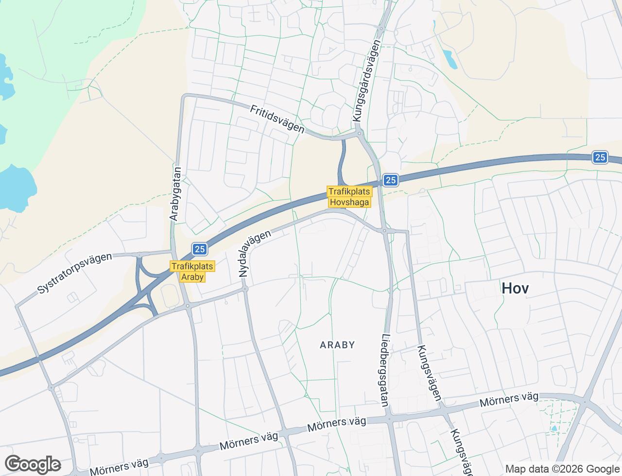 Karta över Nydalavägen 32B i 48 Växjö