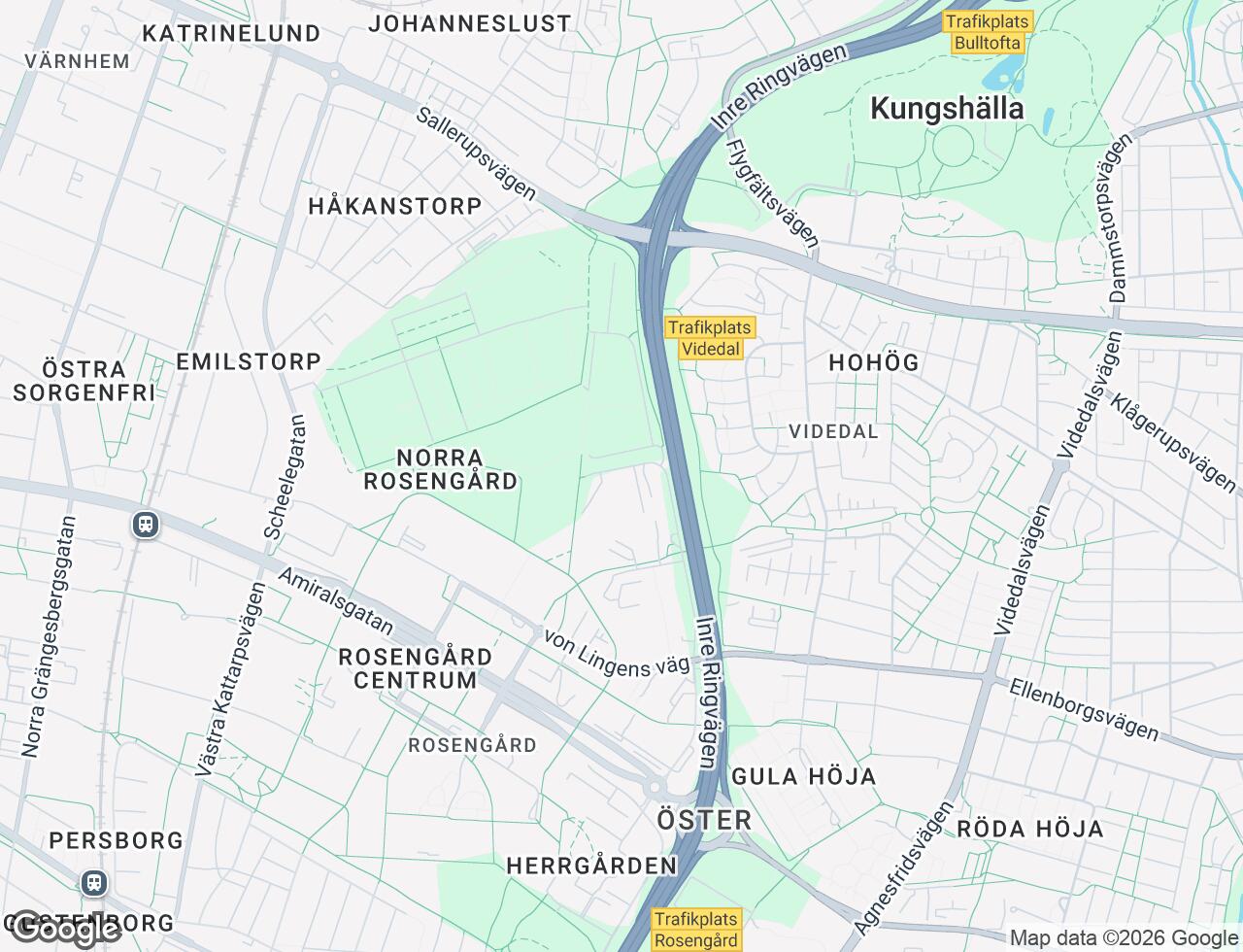 Karta över Thomsons väg 60 i 72 Malmö