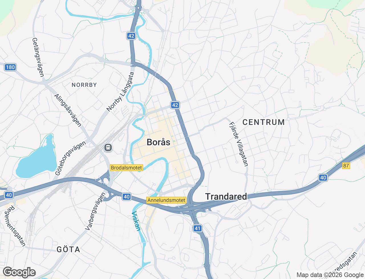 Karta över Stora Brogatan 38 i 35 Borås