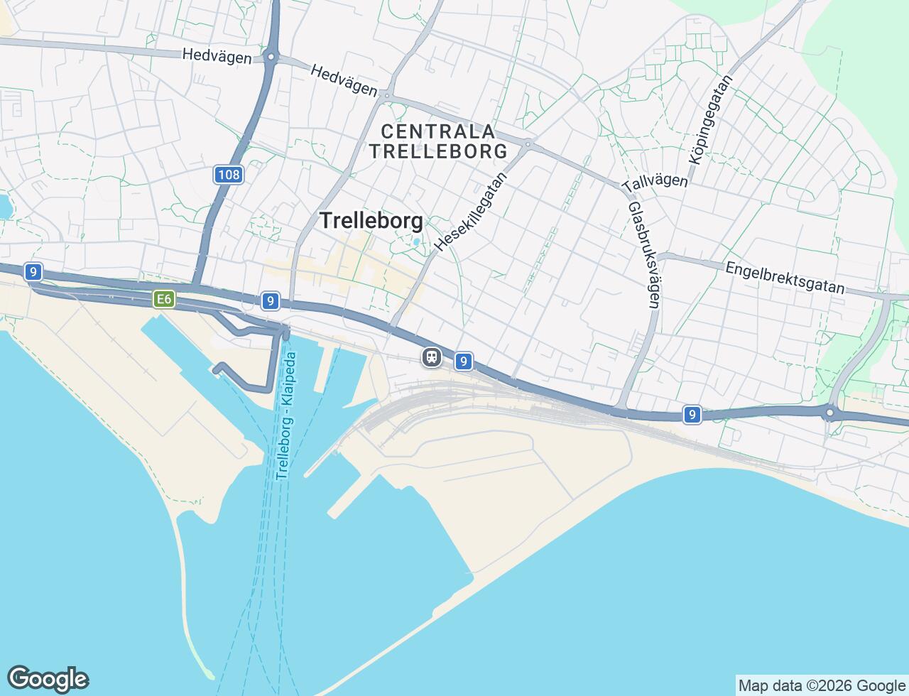 Karta över Hantverkaregatan 1A i 44 Trelleborg