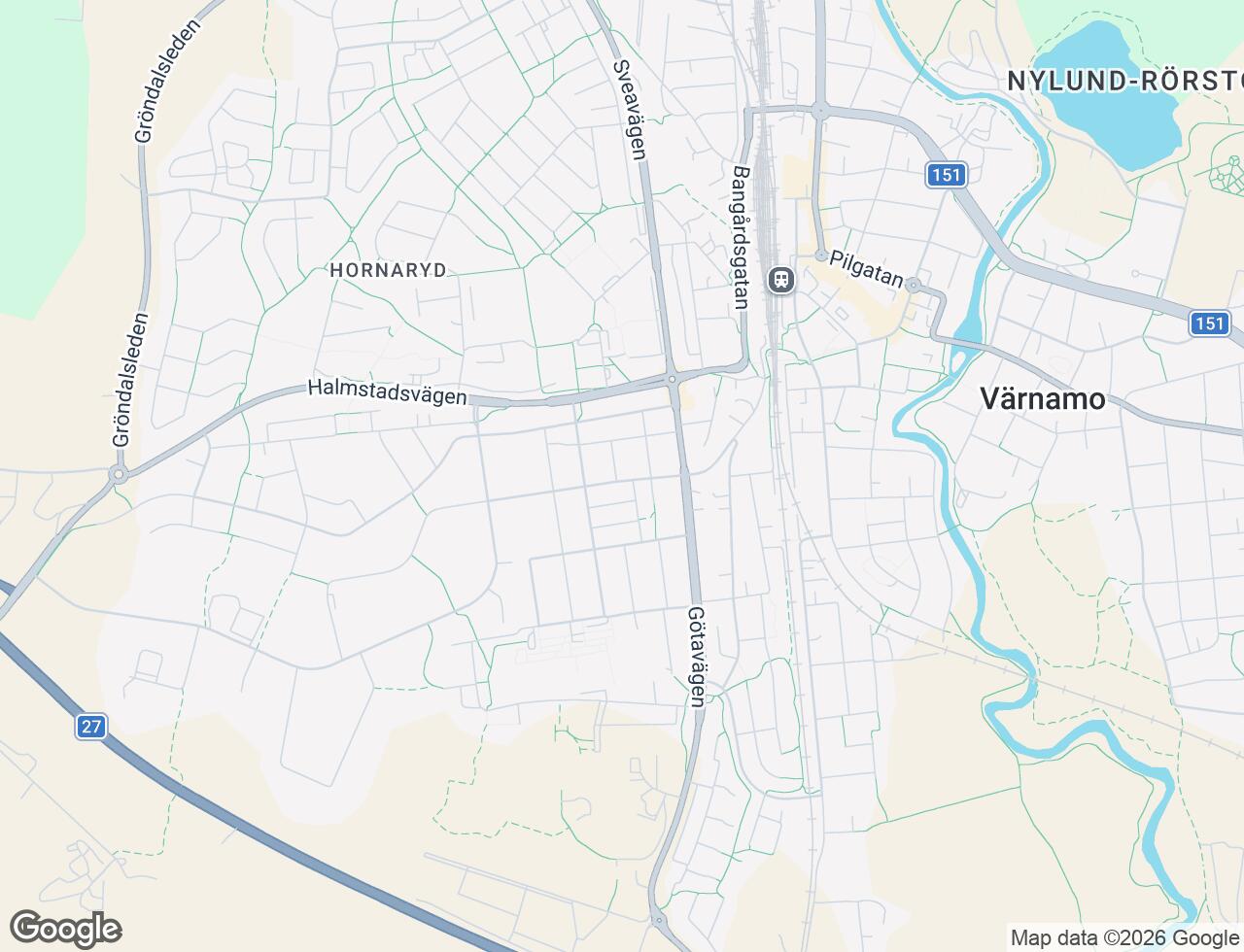 Karta över Västbovägen 30B i 52 Värnamo