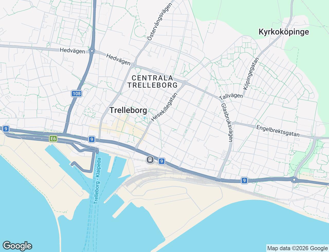 Karta över Hyredammsgatan 9 i 45 Trelleborg