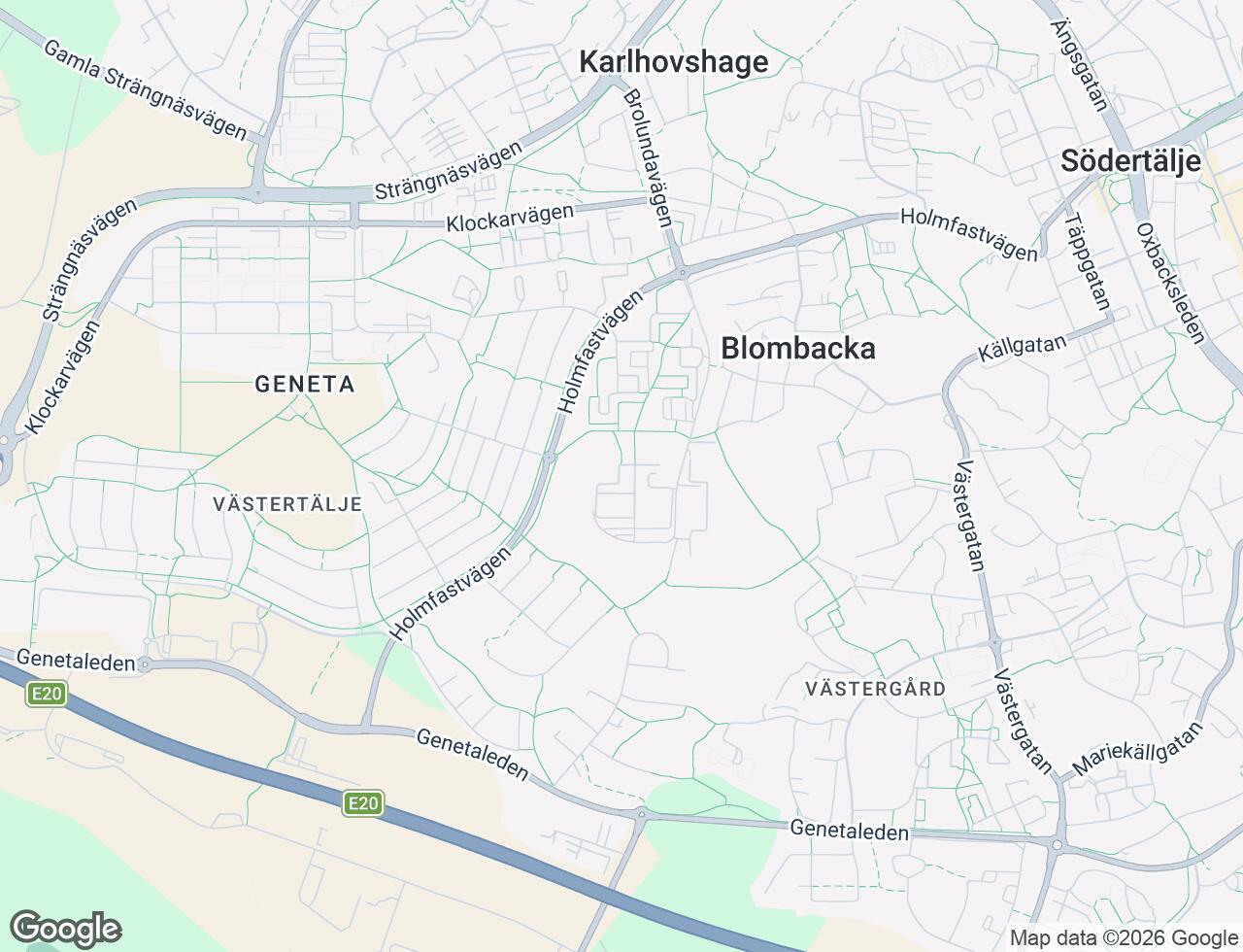 Karta över Fjärilstigen 26 i 60 Södertälje