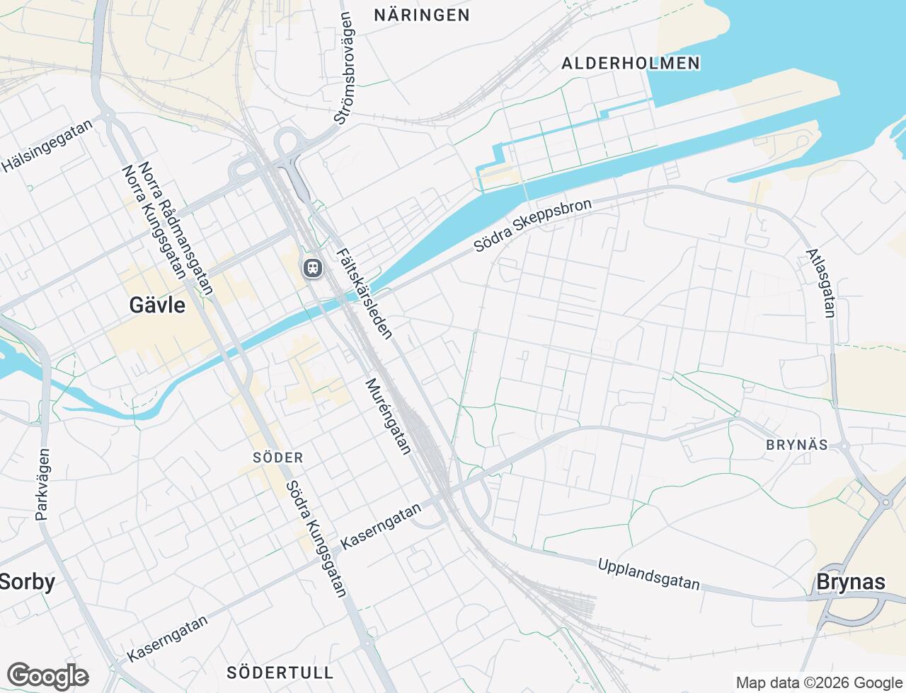 Karta över Södra Hospitalsgatan 11A i 80 Gävle