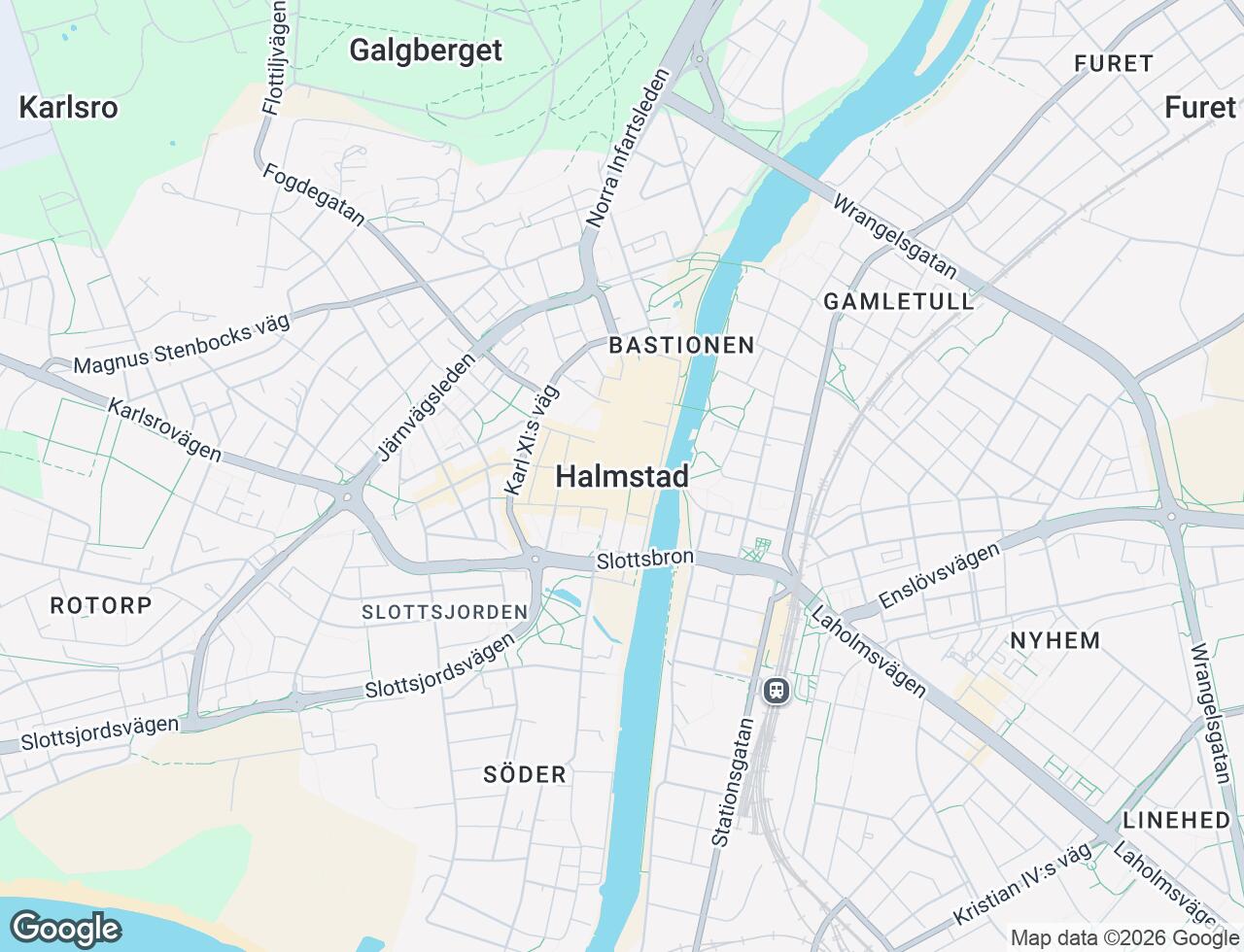 Karta över Halmstad i Sverige