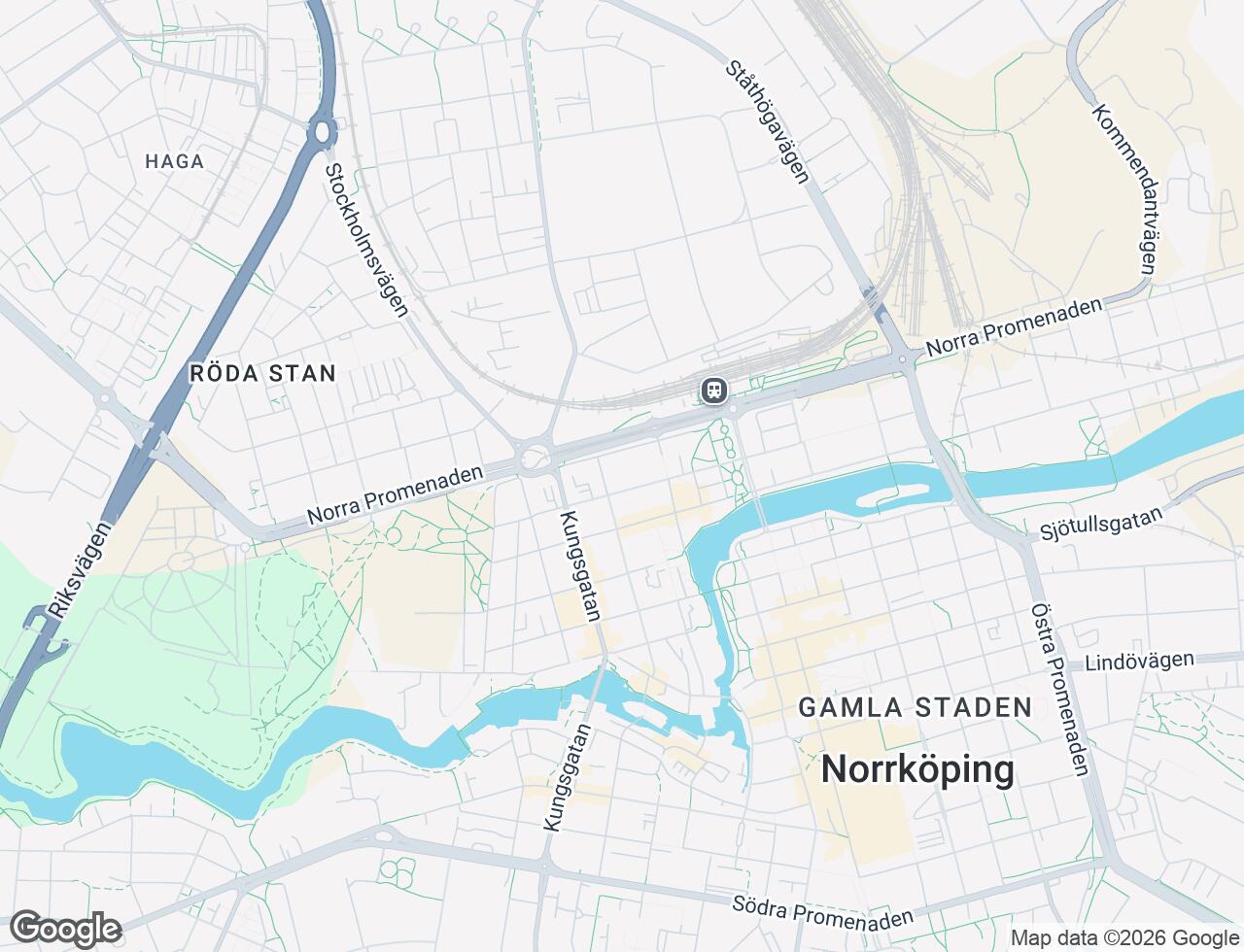 Karta över Slottsgatan 130 i 22 Norrköping