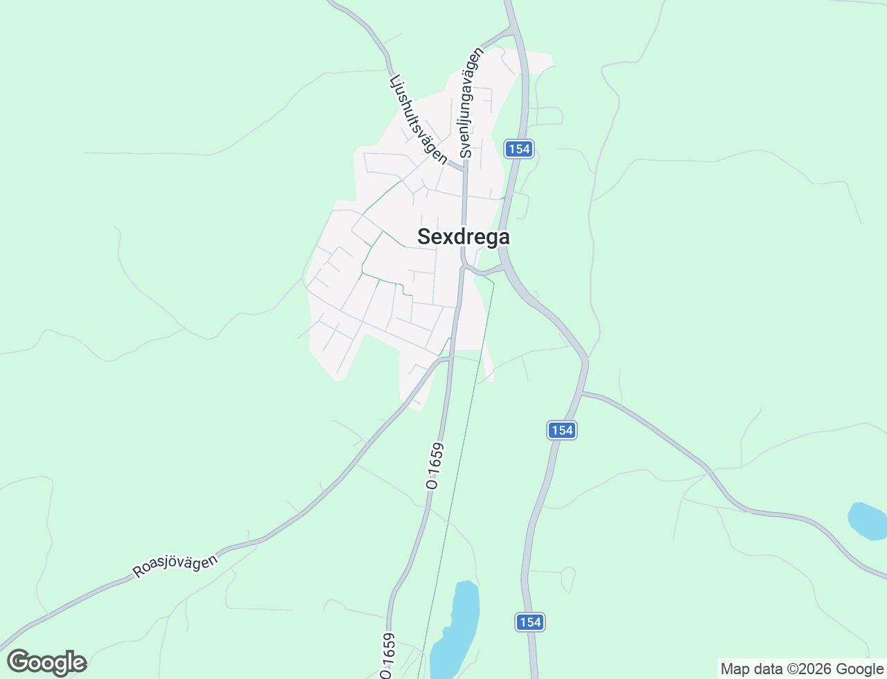 Karta över Roasjövägen 12B i 77 Sexdrega