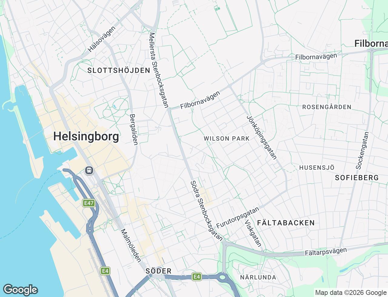 Karta över Munkavägen 24 i 47 Helsingborg