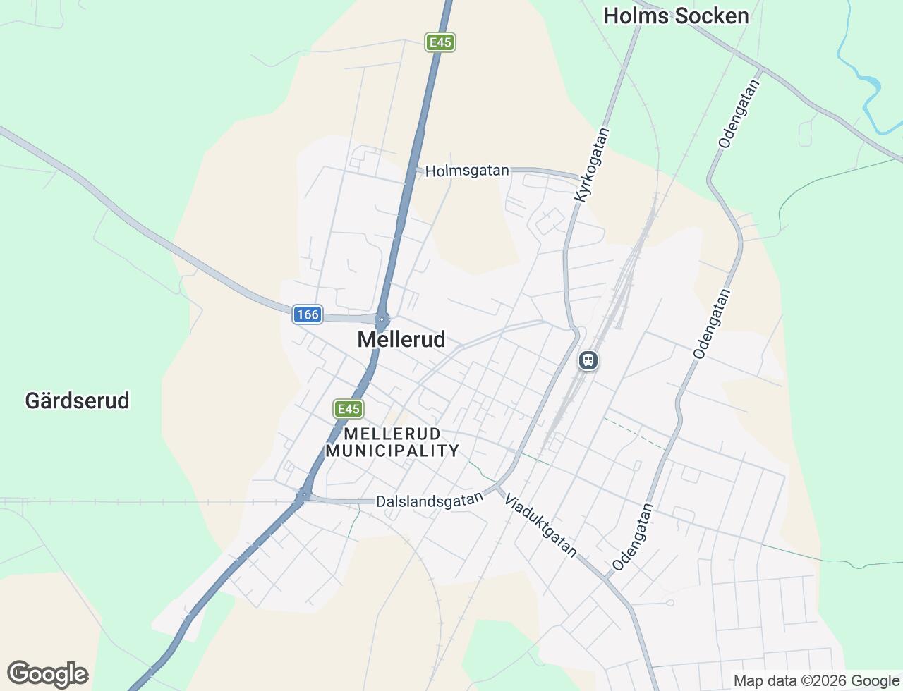 Karta över Parkgatan 19 i 30 Mellerud