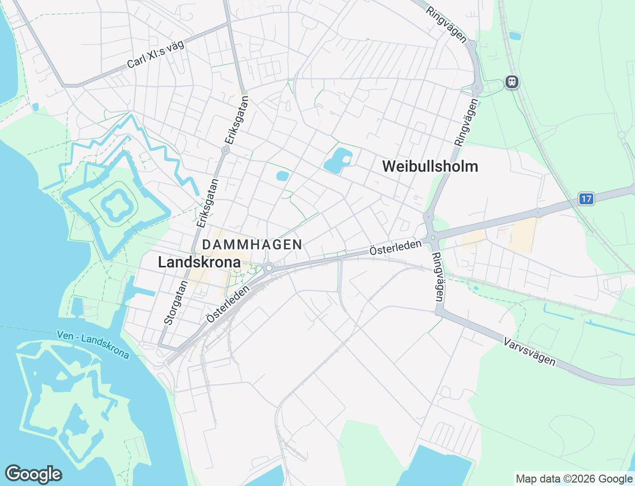 Karta över Östergatan 112D i 34 Landskrona