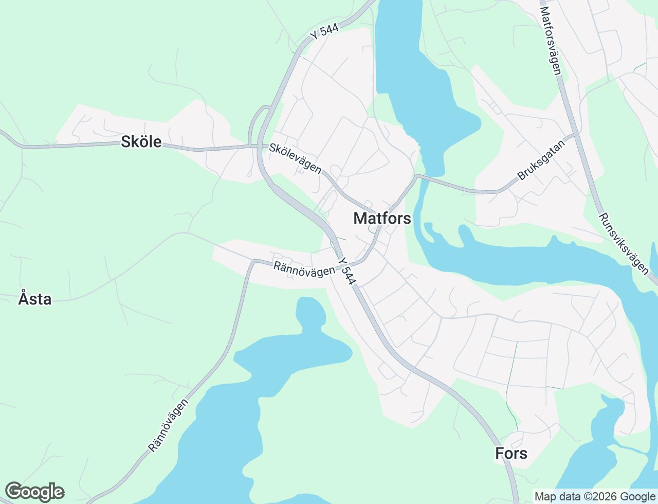Karta över Rännövägen 10 i 31 Matfors