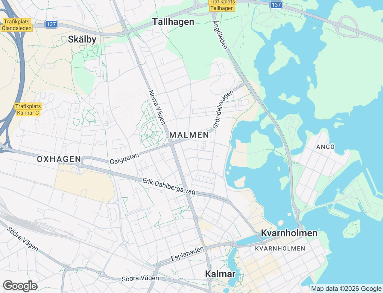 Karta över Kämnärsgatan 8B i 35 Kalmar