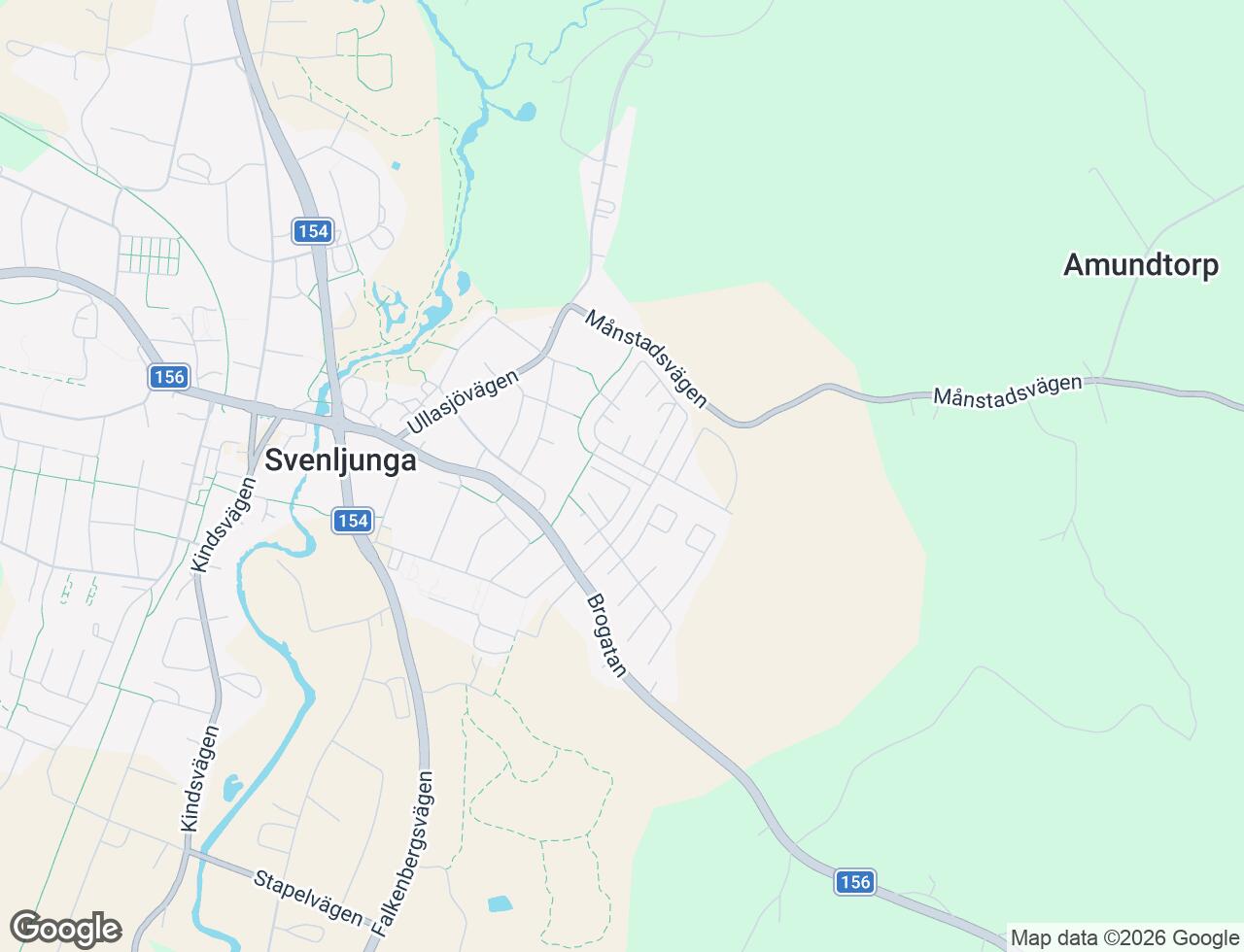 Karta över Mjölners väg 24D i 54 Svenljunga