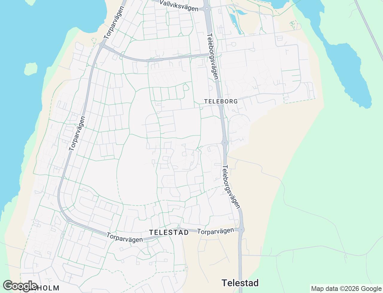 Karta över Blidens väg 16 i 55 Växjö