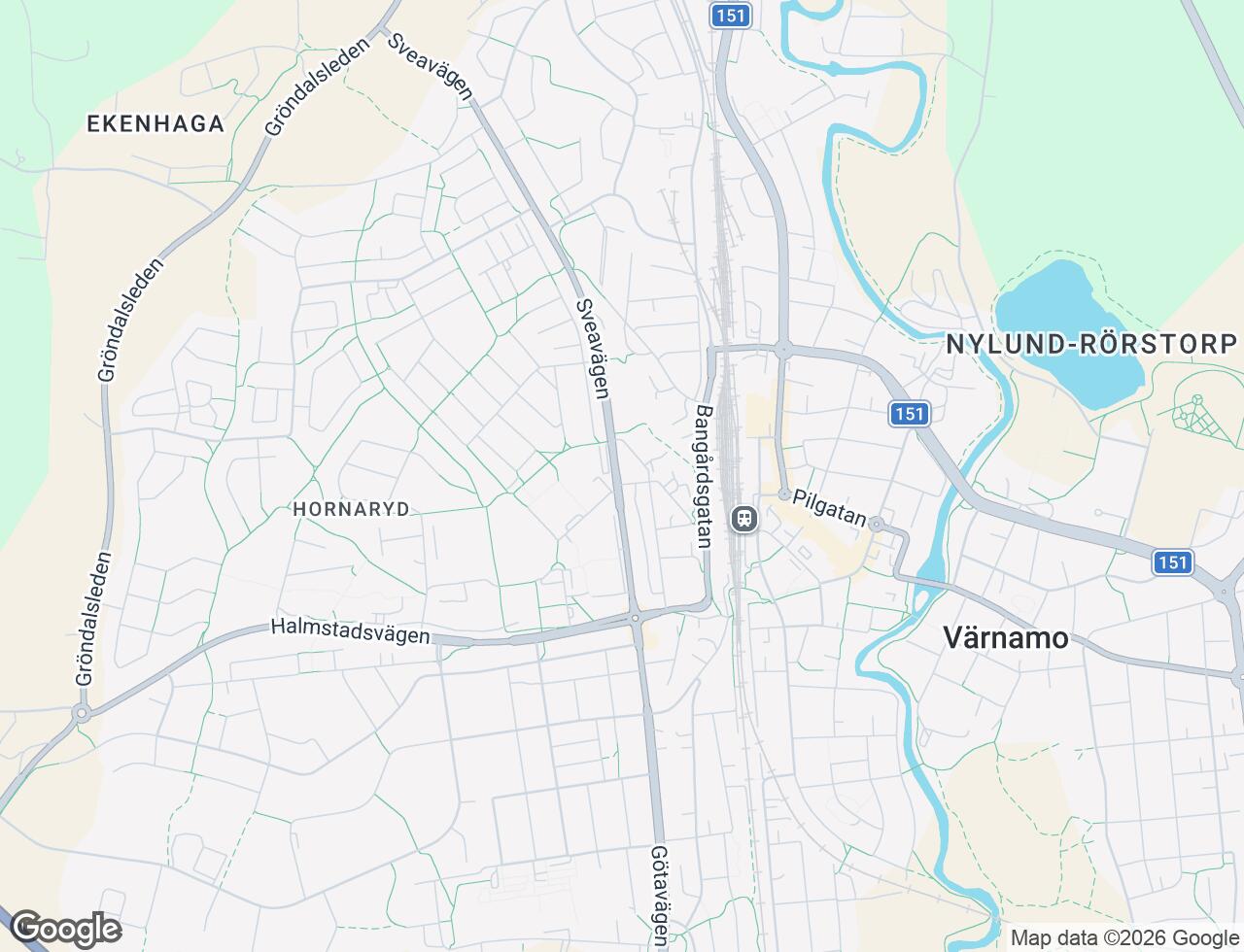 Karta över Sveavägen 26a i 50 Värnamo