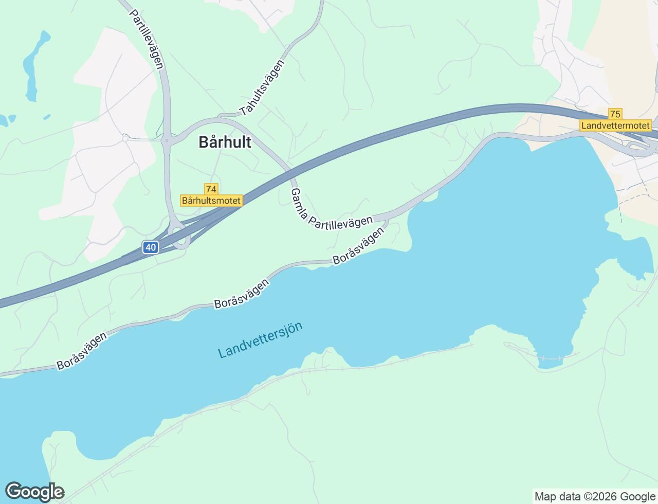 Karta över Partille 32 i 91 Landvetter