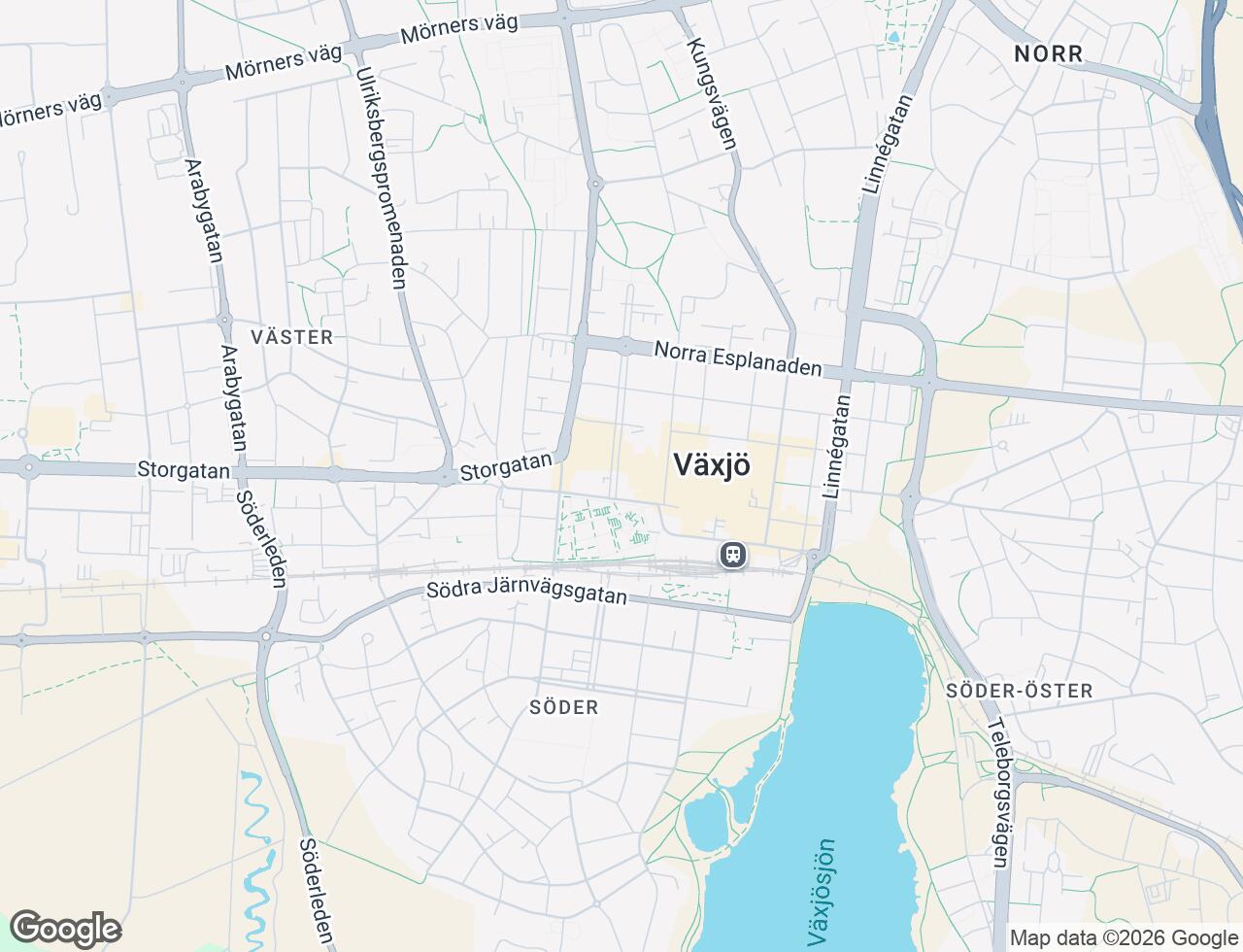 Karta över Västra Esplanaden 4A i 30 Växjö