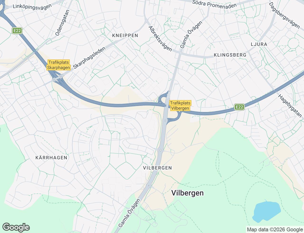 Karta över Vilbergsgatan 22 i 87 Norrköping