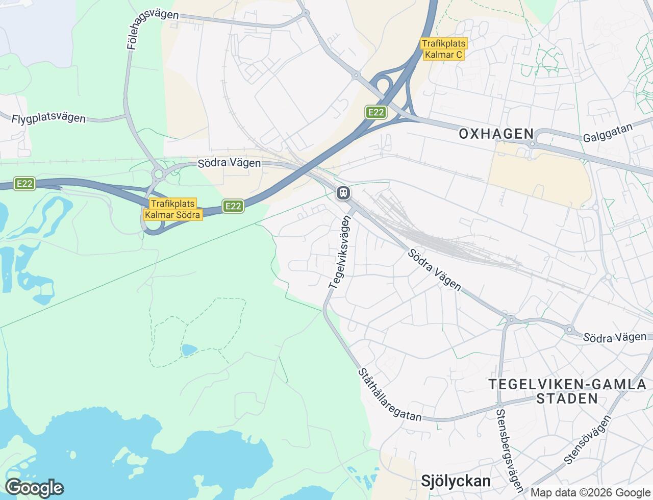 Karta över Nyslottsgatan 1A i 43 Kalmar