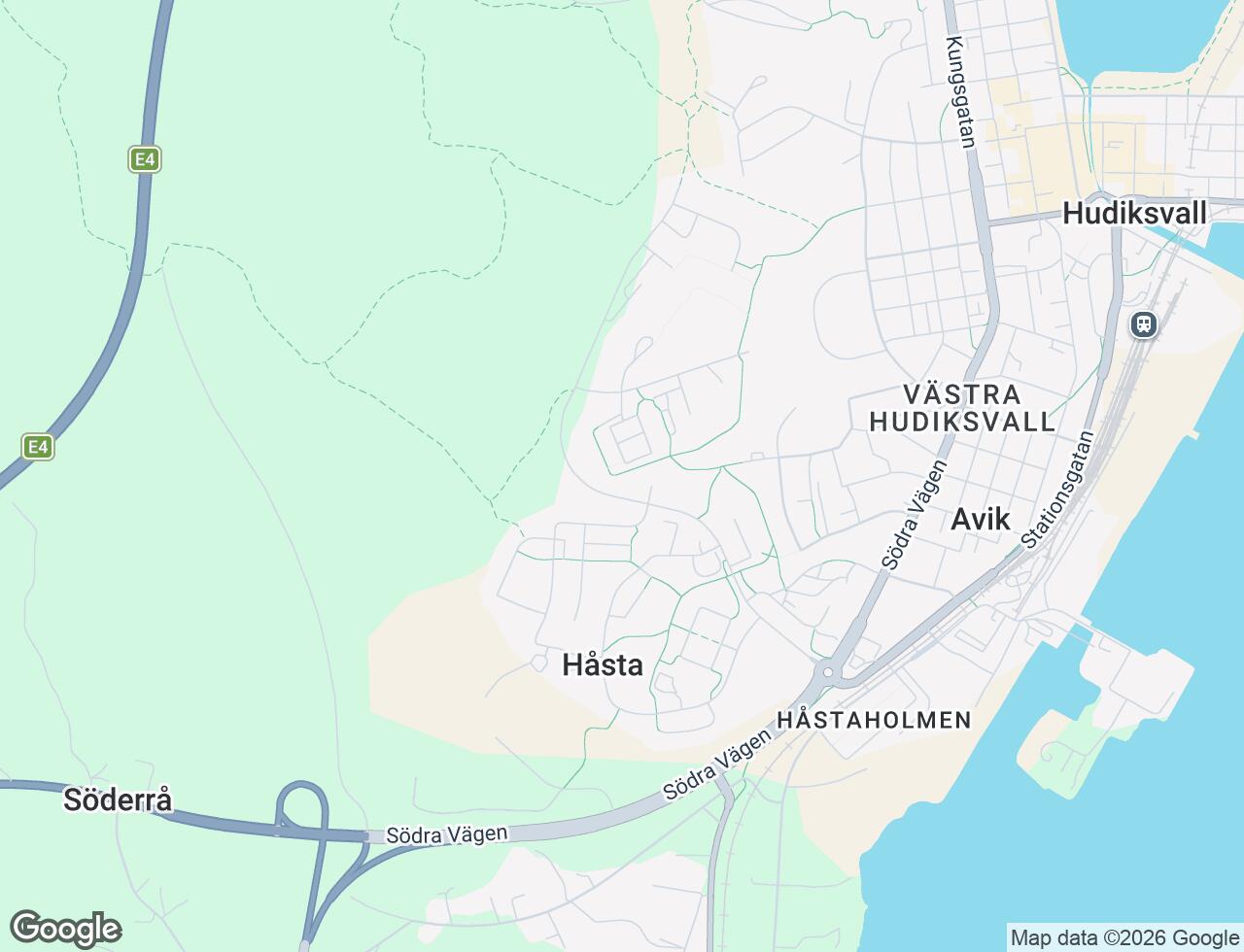 Karta över Vänortsvägen 10 i 41 Hudiksvall