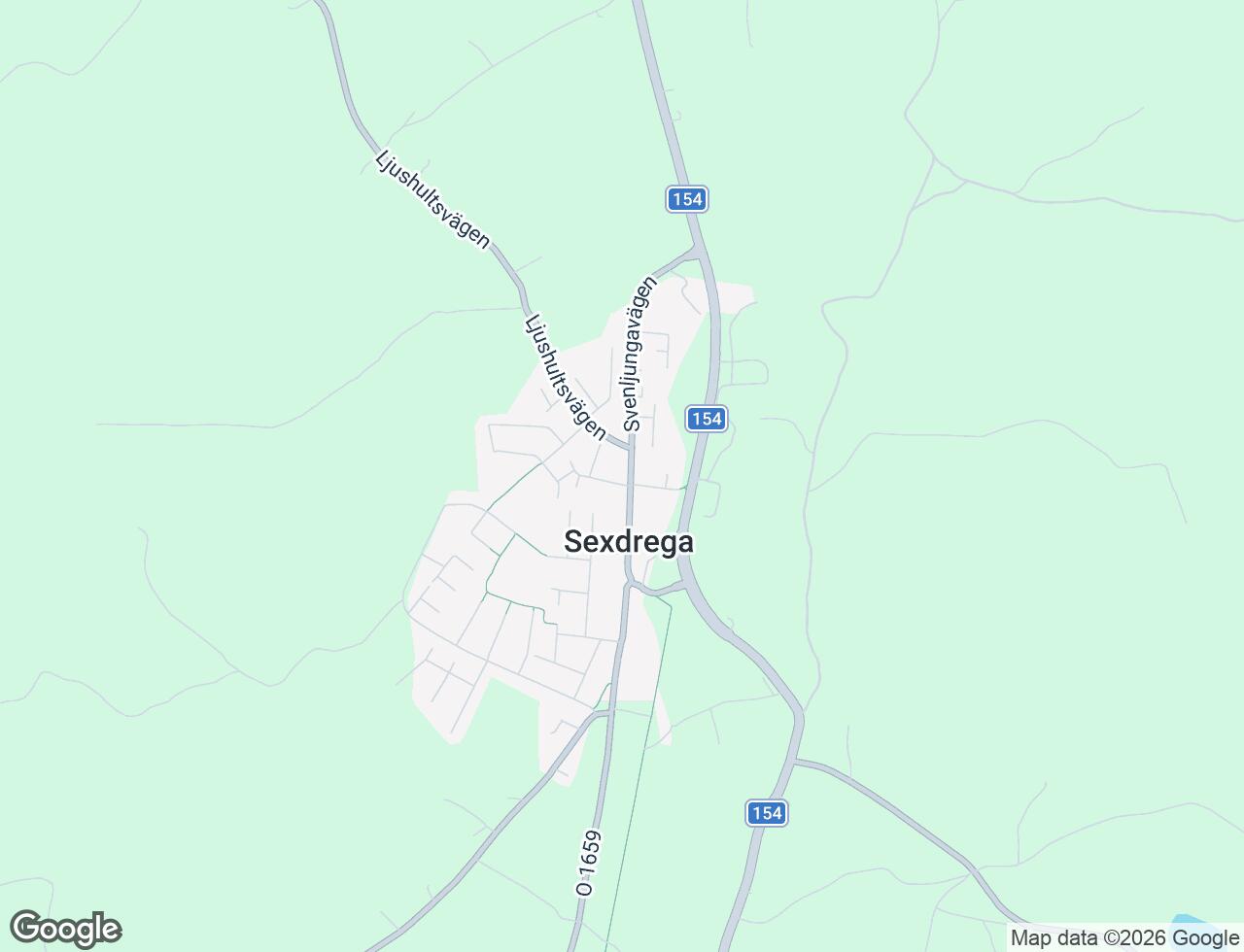 Karta över Svenljungavägen 28A i 77 Sexdrega