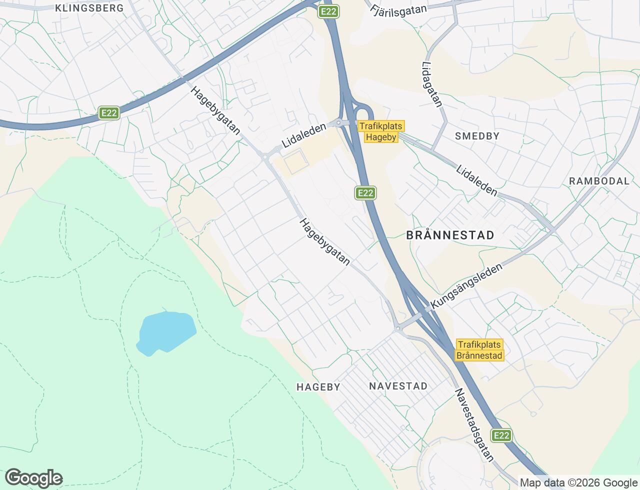 Karta över Hagebygatan 166 i 62 Norrköping