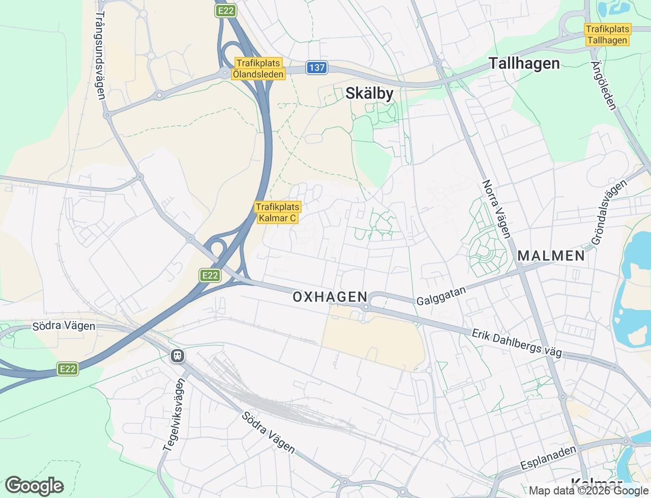 Karta över Arrheniusgatan 6B i 38 Kalmar