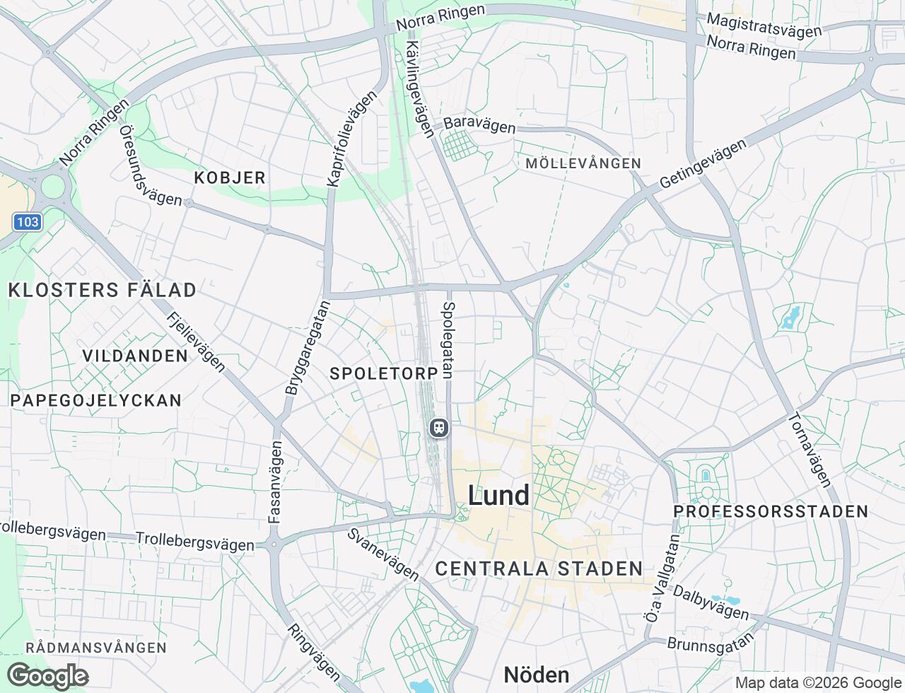 Karta över Spolegatan 12B i 20 Lund