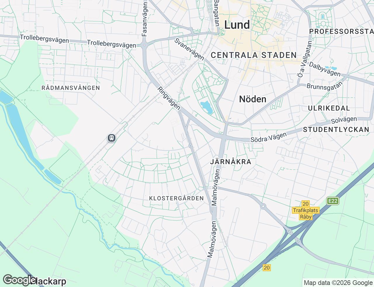 Karta över Finalgatan 6 B i 74 Lund