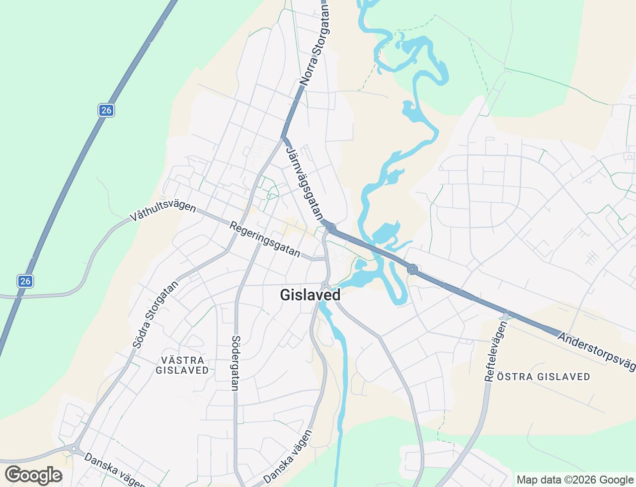 Karta över Köpmangatan 22B i 30 Gislaved