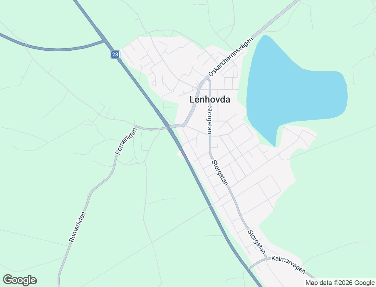 Karta över Långgatan 14A i 42 Lenhovda