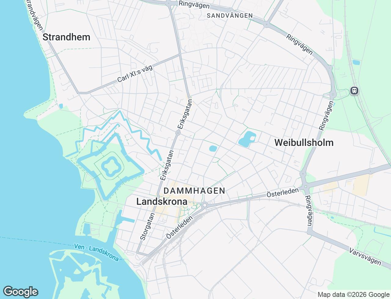 Karta över Gröna gång 6A i 33 Landskrona