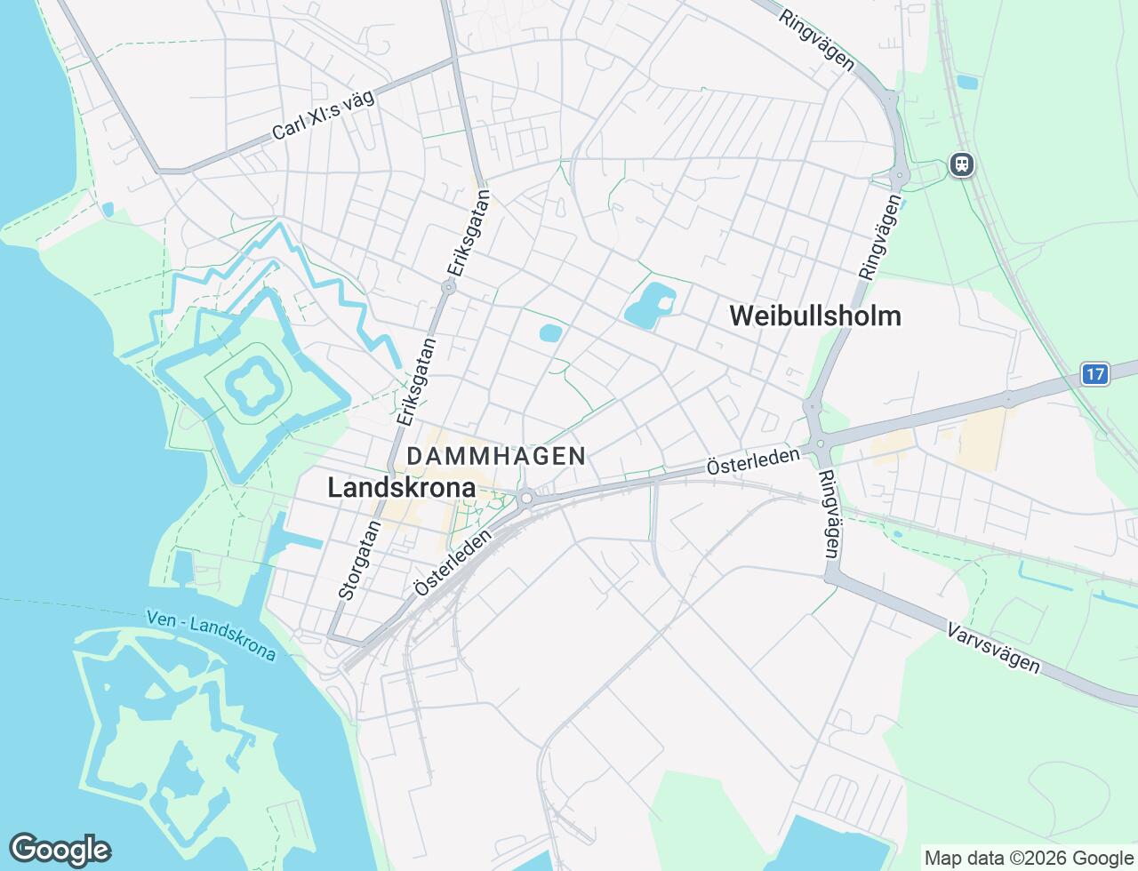 Karta över Ödmanssonsgatan 14 i 34 Landskrona