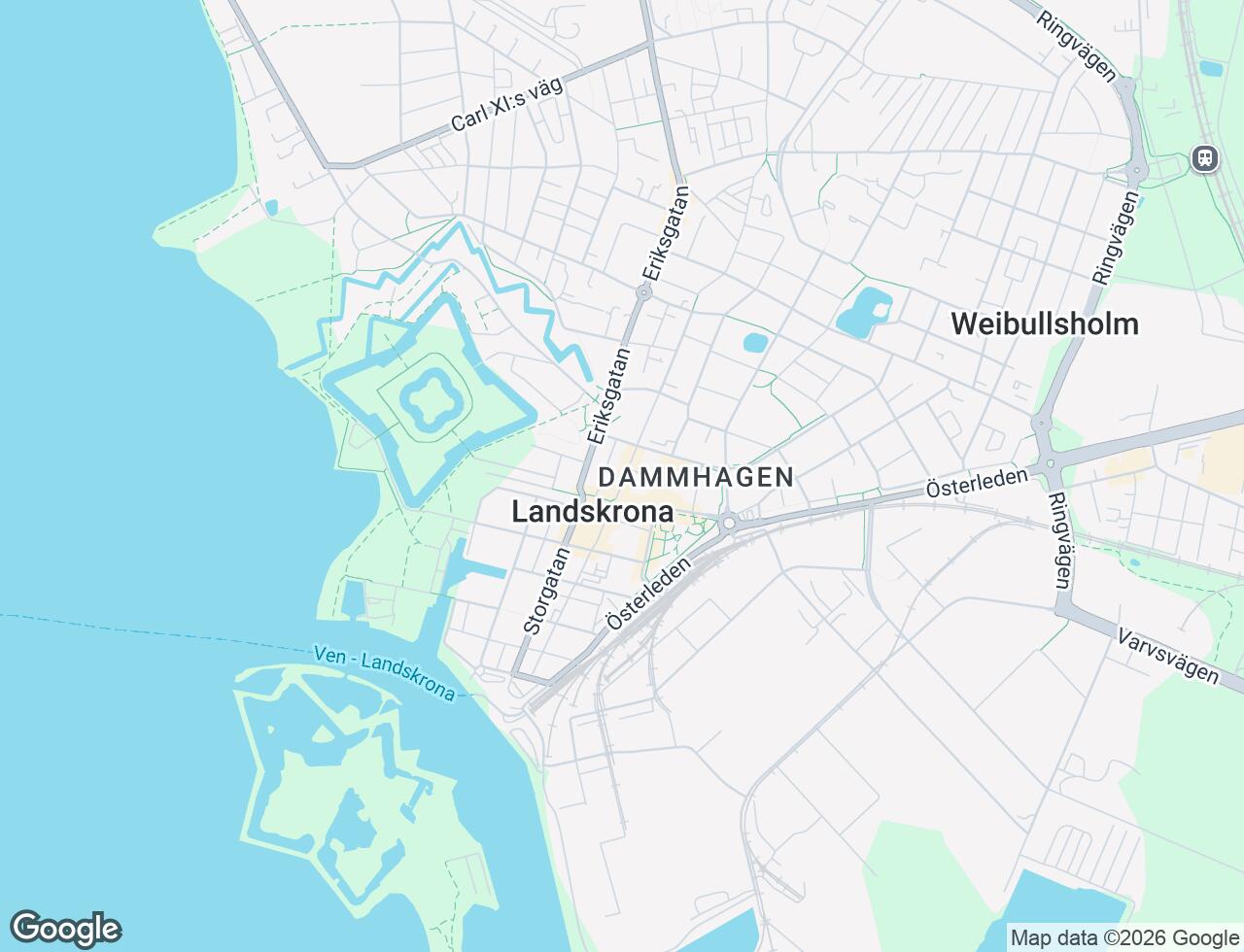 Karta över Stora Norregatan 7 i 32 Landskrona