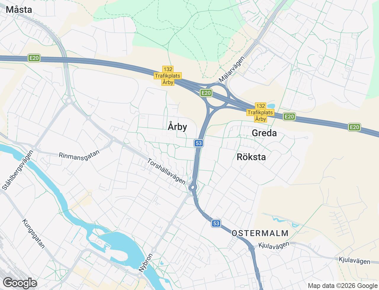 Karta över Årbygatan 5 A i 45 Eskilstuna