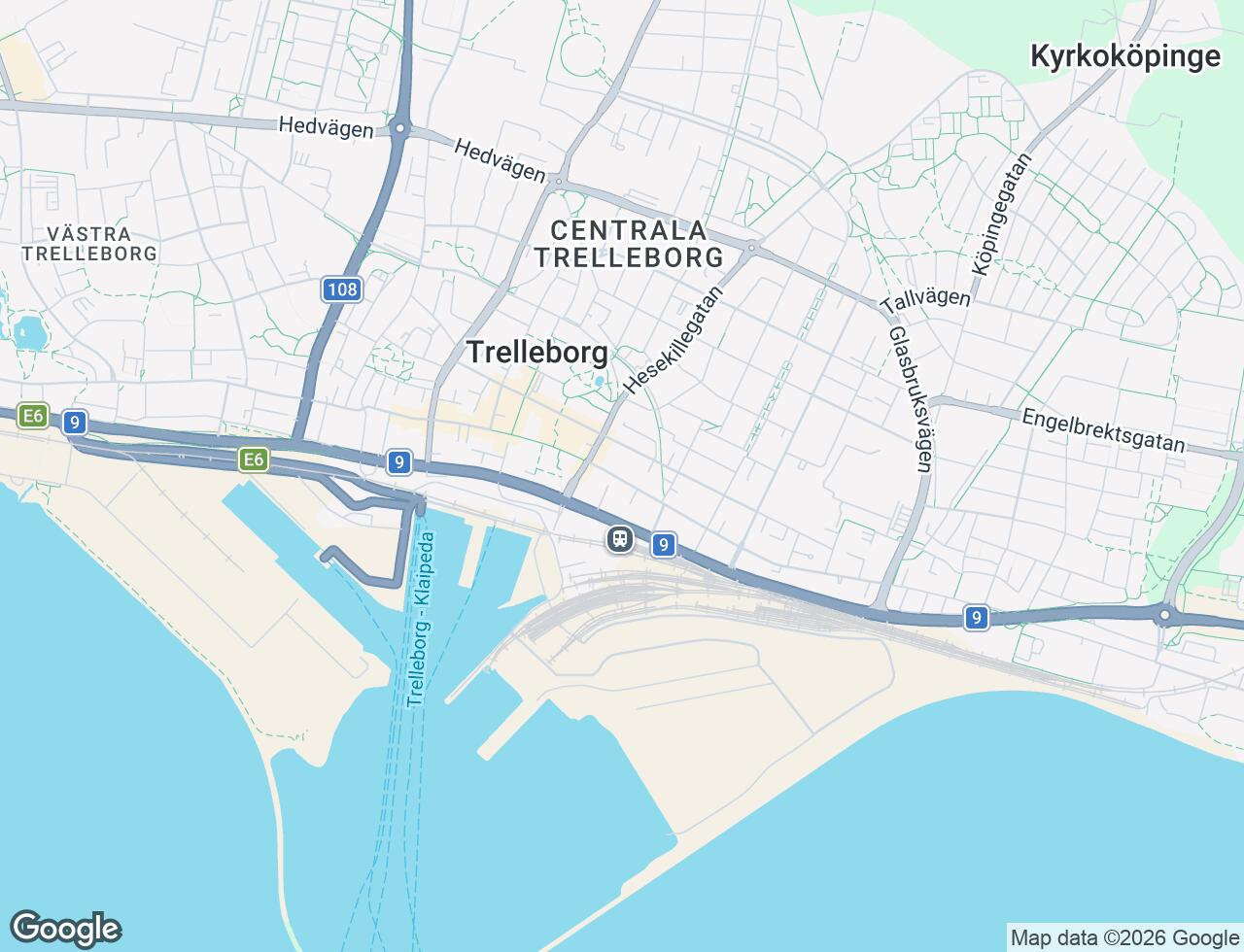 Karta över Östergatan 11B i 44 Trelleborg