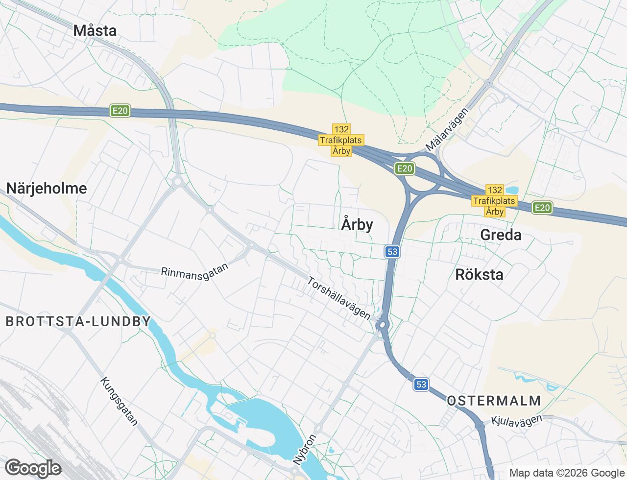Karta över Årbygatan 25A i 45 Eskilstuna