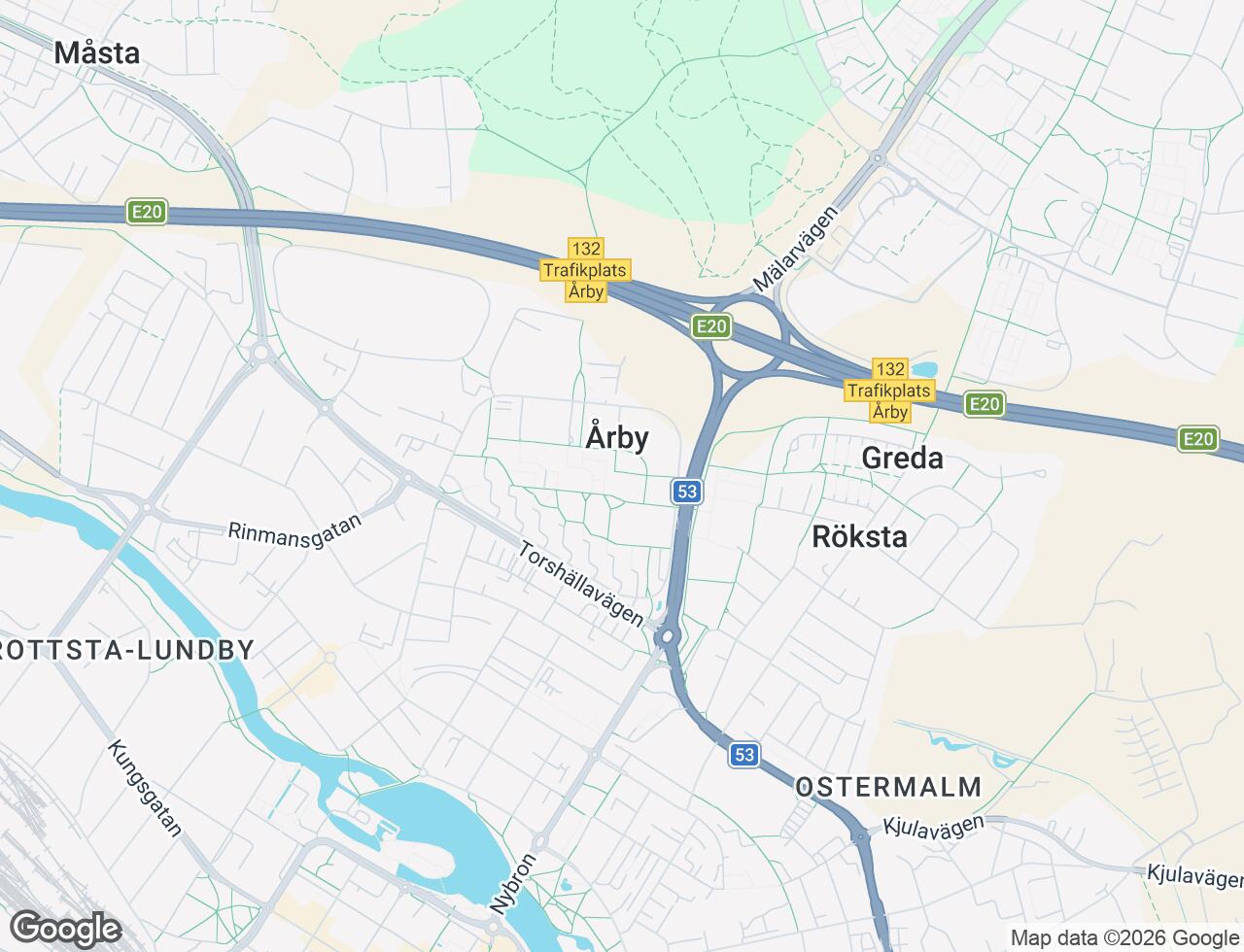 Karta över Årbygatan 9A i 45 Eskilstuna