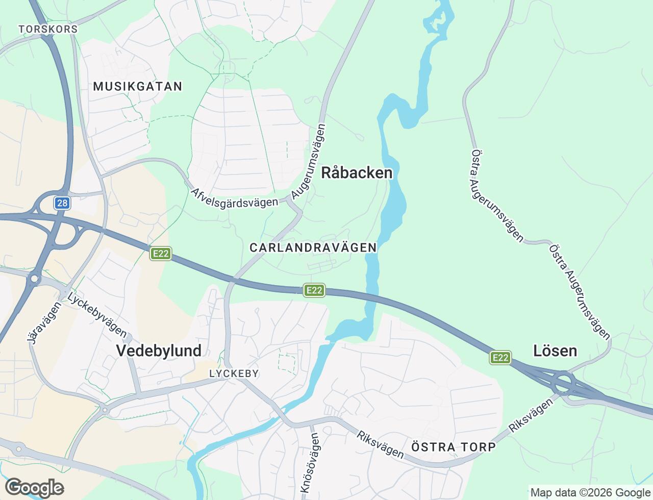 Karta över Carlandravägen 2D i 62 Lyckeby