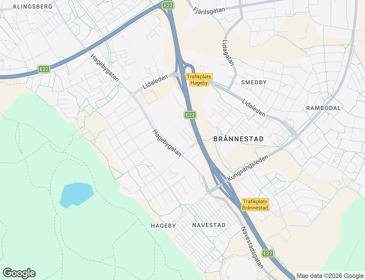 Karta över Hagebygatan 225 i 62 Norrköping