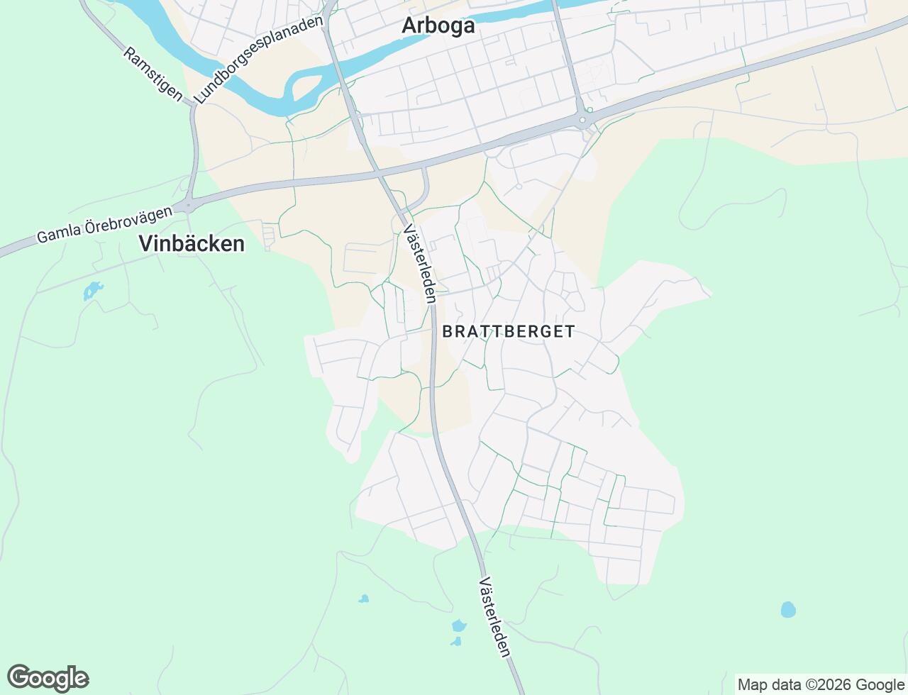 Karta över Västermovägen 25 i 49 Arboga