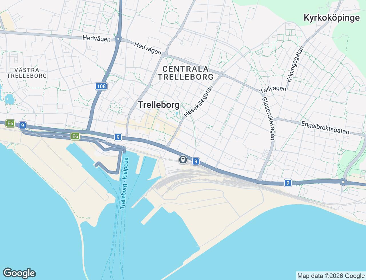 Karta över Östergatan 11A i 44 Trelleborg
