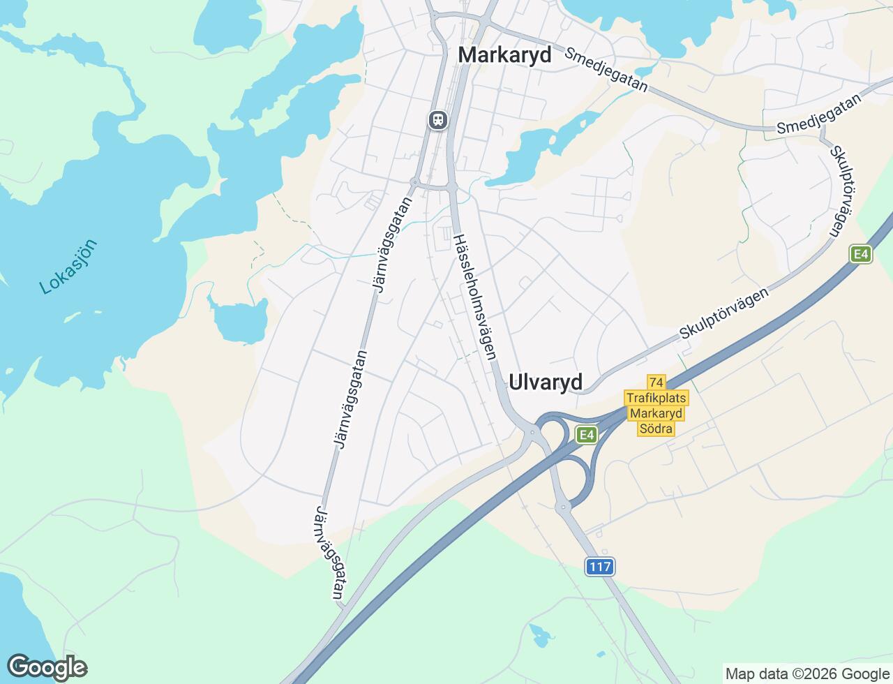 Karta över Kaplansgatan 3G i 33 Markaryd